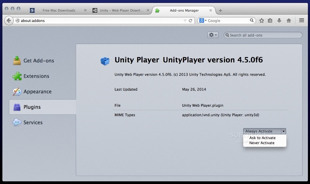 unity web player for firefox